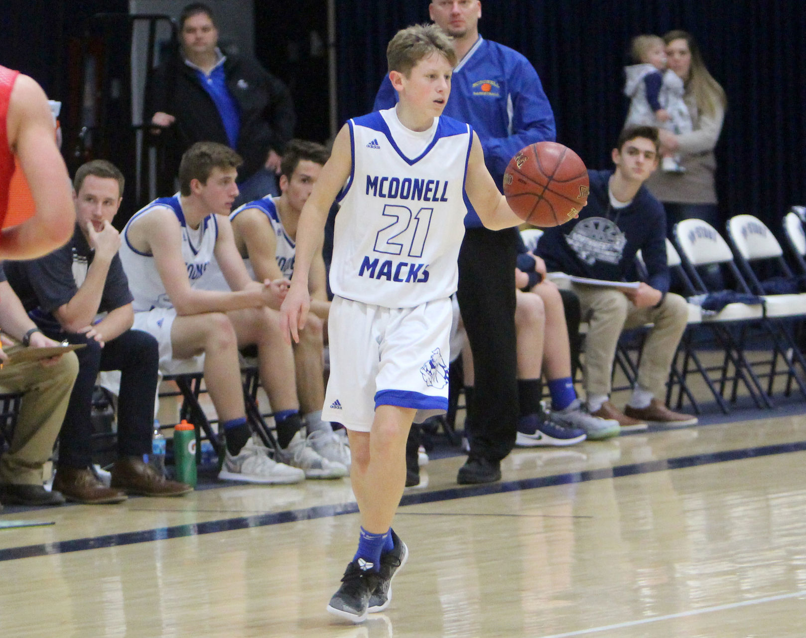 McDonell boys basketball vs Colfax at UW-Stout 12-1-18